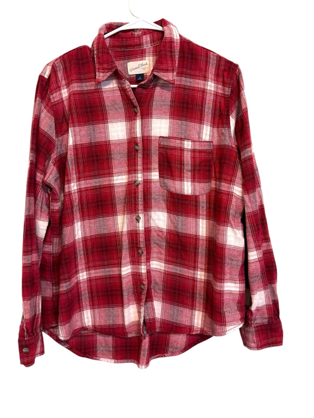 2/$30 Universal Thread Red Plaid Flannel Button Front Shirt Medium